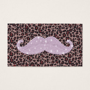 Cartes De Visite Motif rose drôle de moustache et de poster de