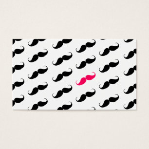 Cartes De Visite Motif rose et noir Girly drôle de moustache