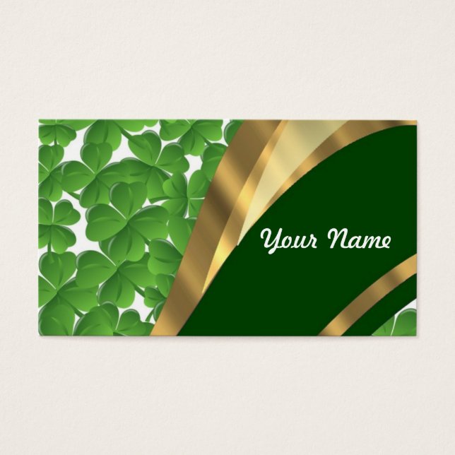Cartes De Visite Motif shamrock vert (Devant)