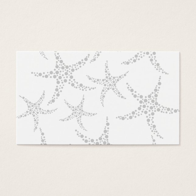 Cartes De Visite Motif Starfish en gris clair et blanc (Devant)
