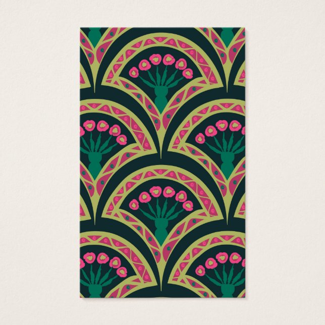 Cartes De Visite motif vert en forme de coque (Devant)