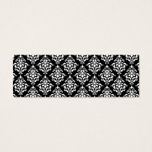 Cartes De Visite Motif vintage blanc noir 1 de damassé