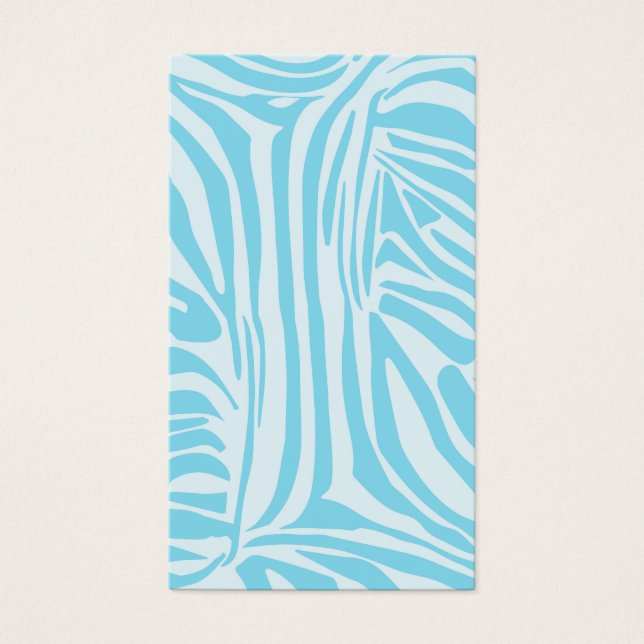 Cartes De Visite Motif Zèbre Bleu (Devant)