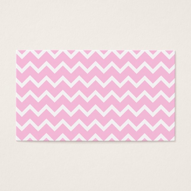 Cartes De Visite Motif Zigzag rose pâle et blanc. (Devant)