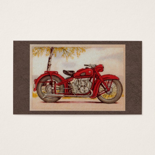 Cartes De Visite Motorcycle rouge vintage (Devant)