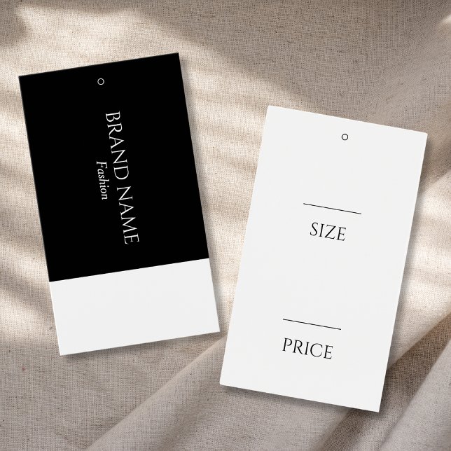 Cartes De Visite Mots clés simples Monogramme noir et blanc (Créateur téléchargé)