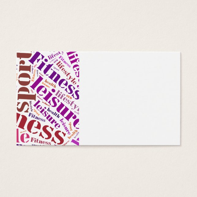Cartes De Visite Mots fitness (Devant)