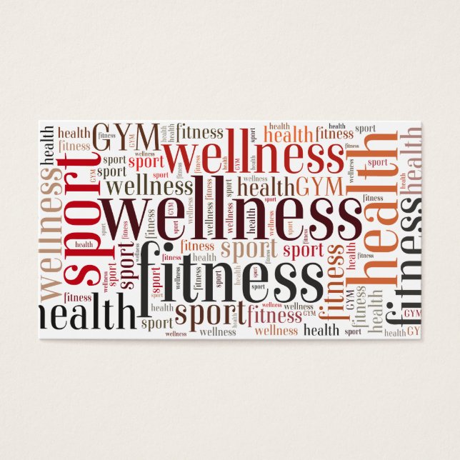 Cartes De Visite Mots fitness (Devant)