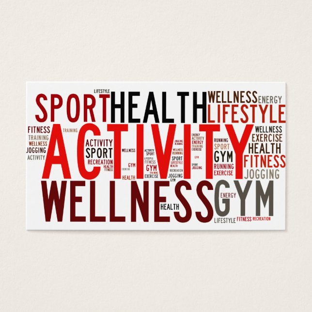 Cartes De Visite Mots fitness (Devant)