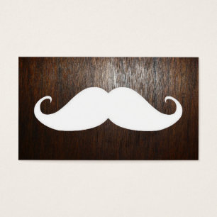 Cartes De Visite Moustache blanche drôle sur l'arrière - plan en