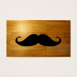 Cartes De Visite Moustache drôle sur l'arrière - plan en bois