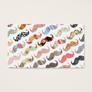 Cartes De Visite Moustaches colorées Girly drôles de motifs