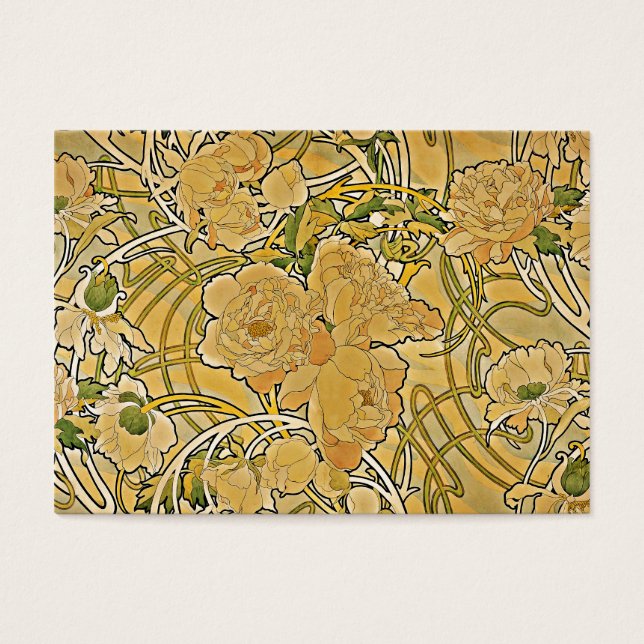 Cartes De Visite Mucha Peonies 1897 (Devant)