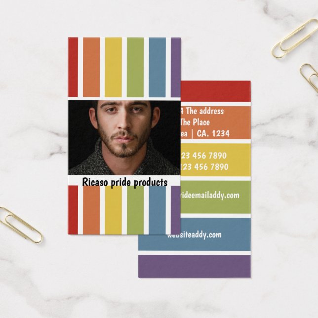 Cartes De Visite Muet Rainbow Pride personnalisée (Bureau)