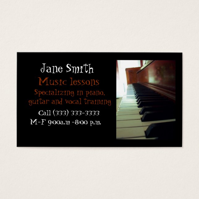 Cartes De Visite Musique (Devant)