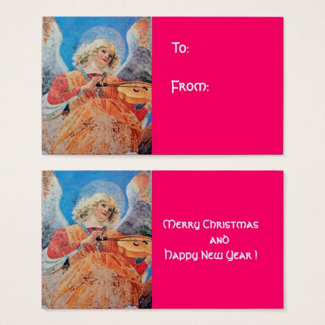 Cartes De Visite MUSIQUE FABRIQUANT NOËL ANGEL Fuchsia (Devant & derrière)