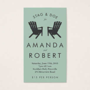 Cartes De Visite Muskoka Chair Stag and Doe Ticket, Aqua