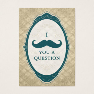 Cartes De Visite Mustache Bash Question Vintage Envoi de cadres