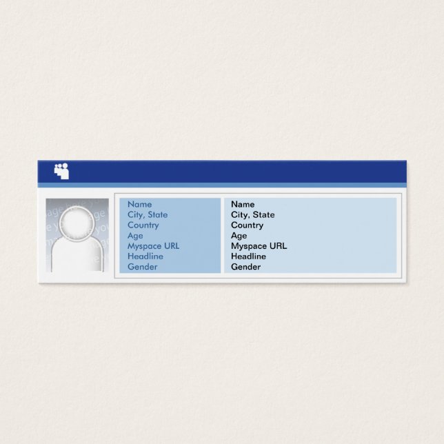 Cartes De Visite Myspace Dark - Skinny (Devant)