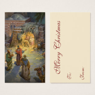 Cartes De Visite Nativité de Noël Vintage avec Magi Visite