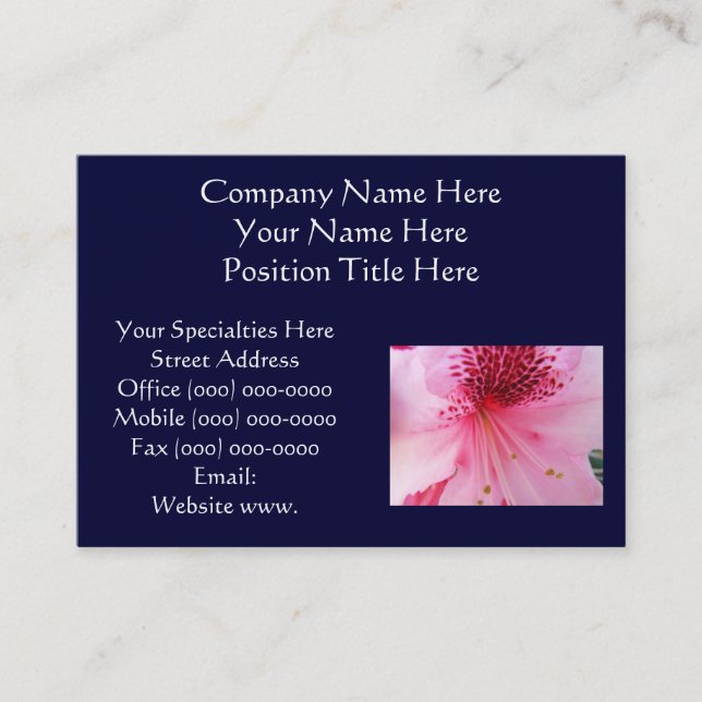 Cartes de visite Nature Fleur de Rhododendron rose (Devant)