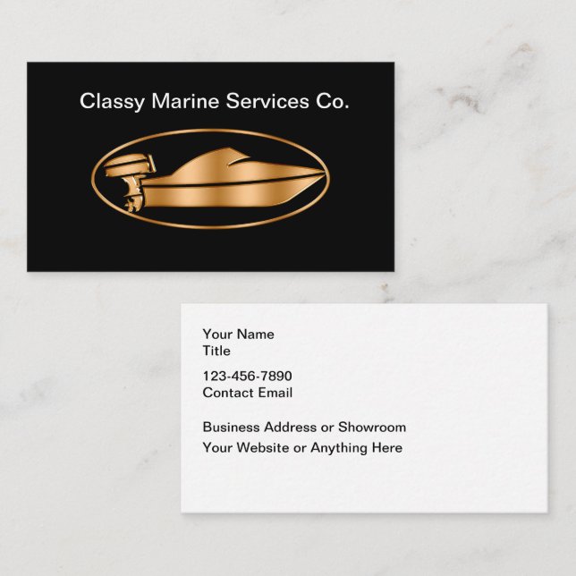 Cartes de visite nautiques de Classy Marine Servic (Devant / Derrière)