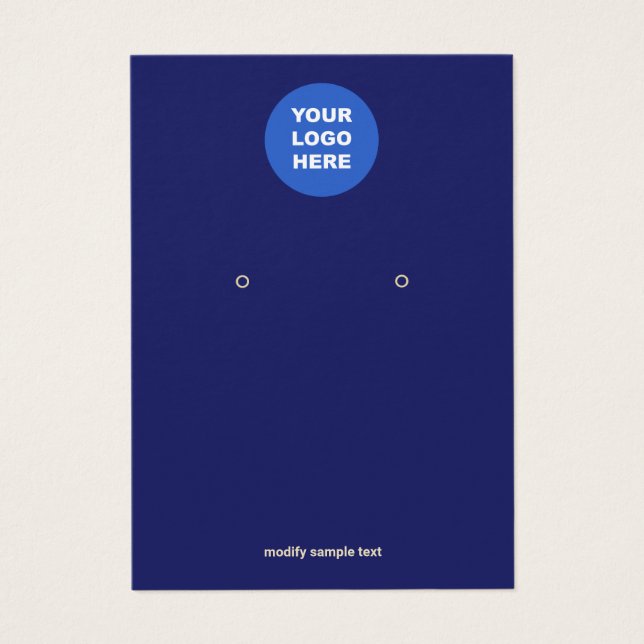 Cartes De Visite Navy Blue Ajouter votre logo Écran d'oreille (Devant)