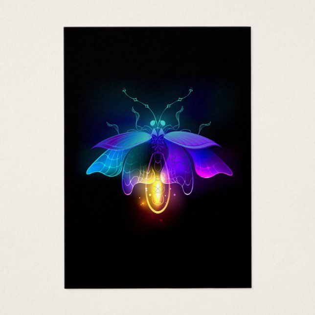Cartes De Visite Neon Firefly sur noir (Devant)