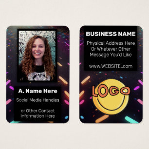 Cartes De Visite Neon Glow Nightclub Bar Concert VIP Personnel de l