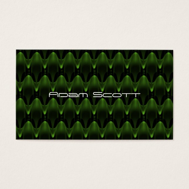 Cartes De Visite Neon Green Alien Head Design (Devant)