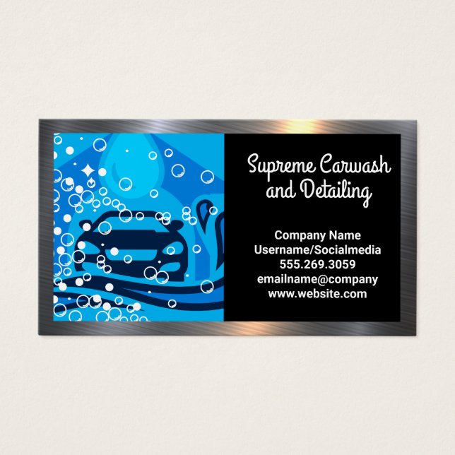 Cartes De Visite Nettoyage automatique des déchets | Bulles de savo (Devant)