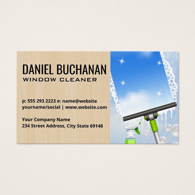 Cartes De Visite Nettoyage de fenêtres | Boules de savon de taille (Devant)