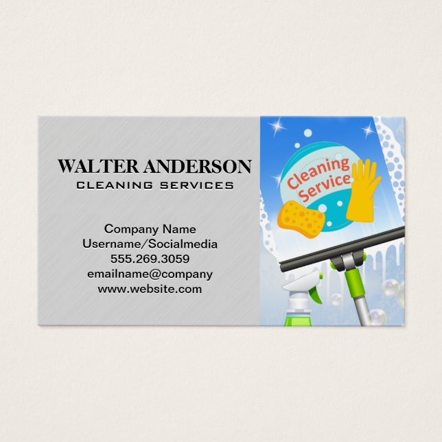Cartes De Visite Nettoyage de fenêtres | Services de nettoyage (Devant)