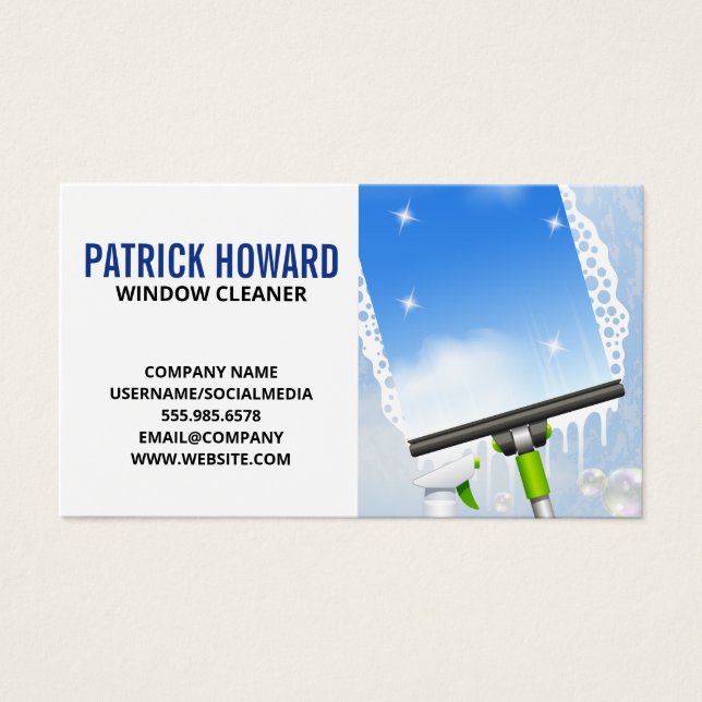 Cartes De Visite Nettoyage de fenêtres | Squeegee | Les soap-sons (Devant)