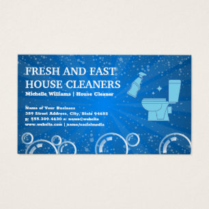 Cartes De Visite Nettoyage de la maison Toilette Bowl