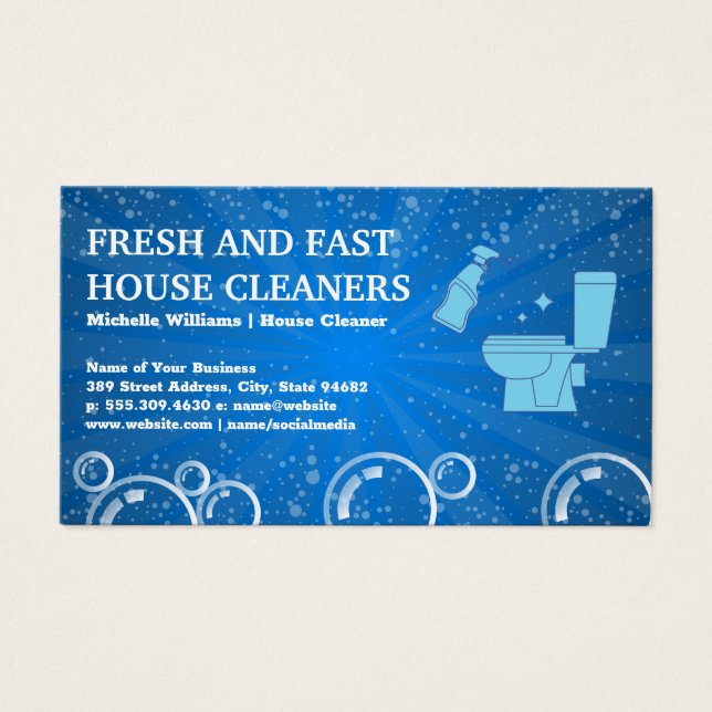 Cartes De Visite Nettoyage de la maison | Toilette Bowl (Devant)