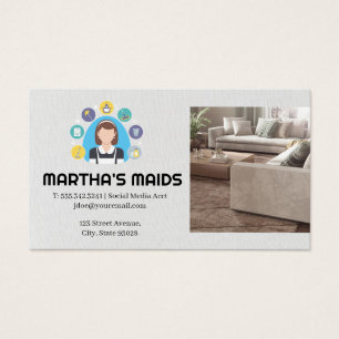 Cartes De Visite Nettoyer les icônes des tâches   Salon