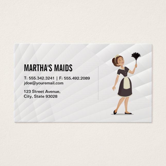 Cartes De Visite Nettoyeur domestique avec duster (Devant)