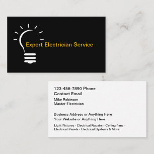 Cartes de visite neuves uniques pour électricien