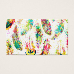 Cartes De Visite Nez de plumes cool à l'aquarelle tendance