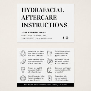 Cartes De Visite N'importe quelle couleur simple HydraFacial Afcare