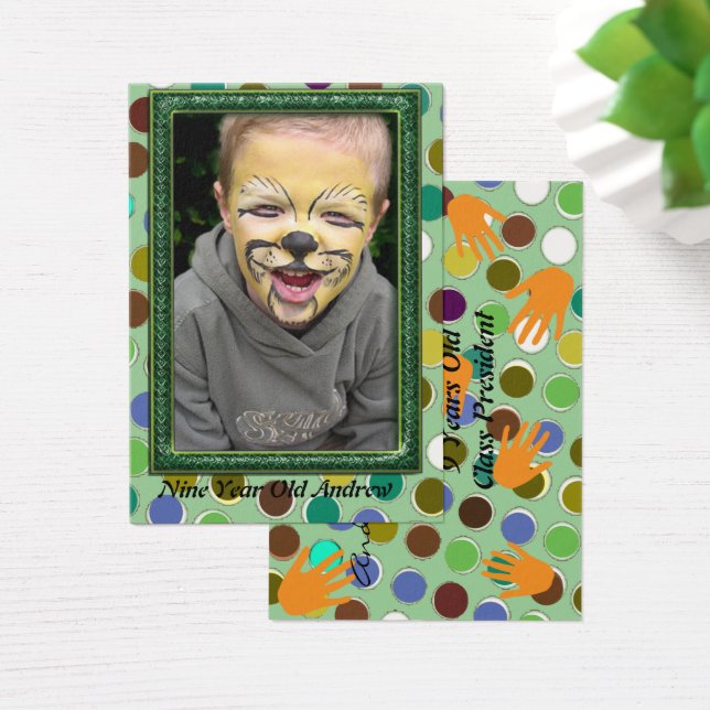Cartes De Visite Nine Year Old  Boys Photo Cards (Bureau)