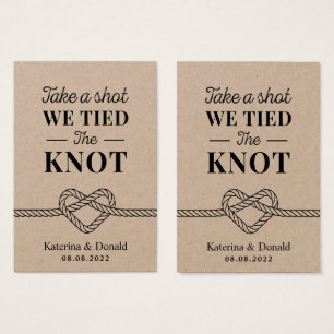 Cartes De Visite No Hole Take a Shot We Tied The Knot Kraft Tags