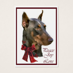 Cartes De Visite Noël de Pinscher de dobermann