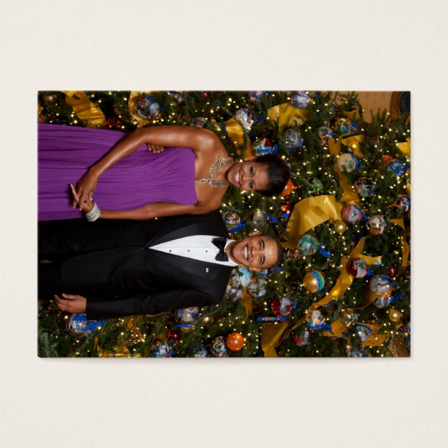Cartes De Visite Noël du président Barack Obama et de Michelle (Devant)