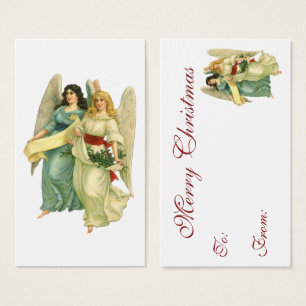 Cartes De Visite Noël vintage, anges victoriens angéliques