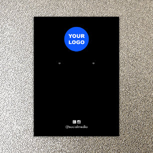 Cartes De Visite Noir Ajouter Logo Porte-bijoux Porte-bijoux