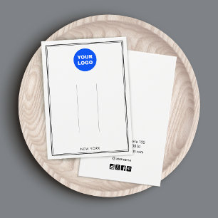 Cartes De Visite Noir Blanc Ajouter Logo Clip à cheveux Écran d'acc