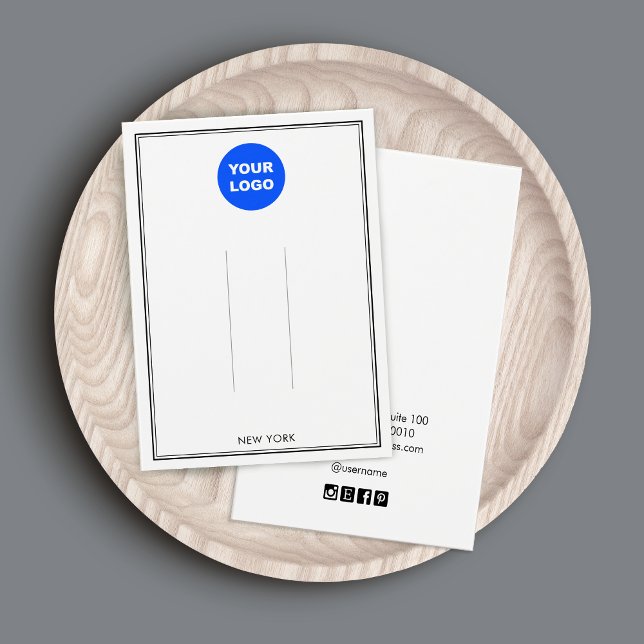 Cartes De Visite Noir Blanc Ajouter Logo Clip à cheveux Écran d'acc (Créateur téléchargé)