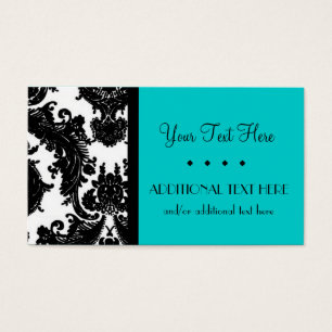 Cartes De Visite Noir, blanc et turquoise